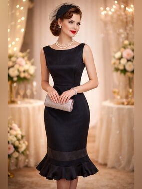 Travilla YT Saks Fifth Avenue Black Cocktail Evening Dress Sleeveless 6 / 8